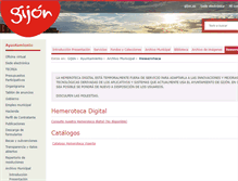 Tablet Screenshot of hemeroteca.gijon.es